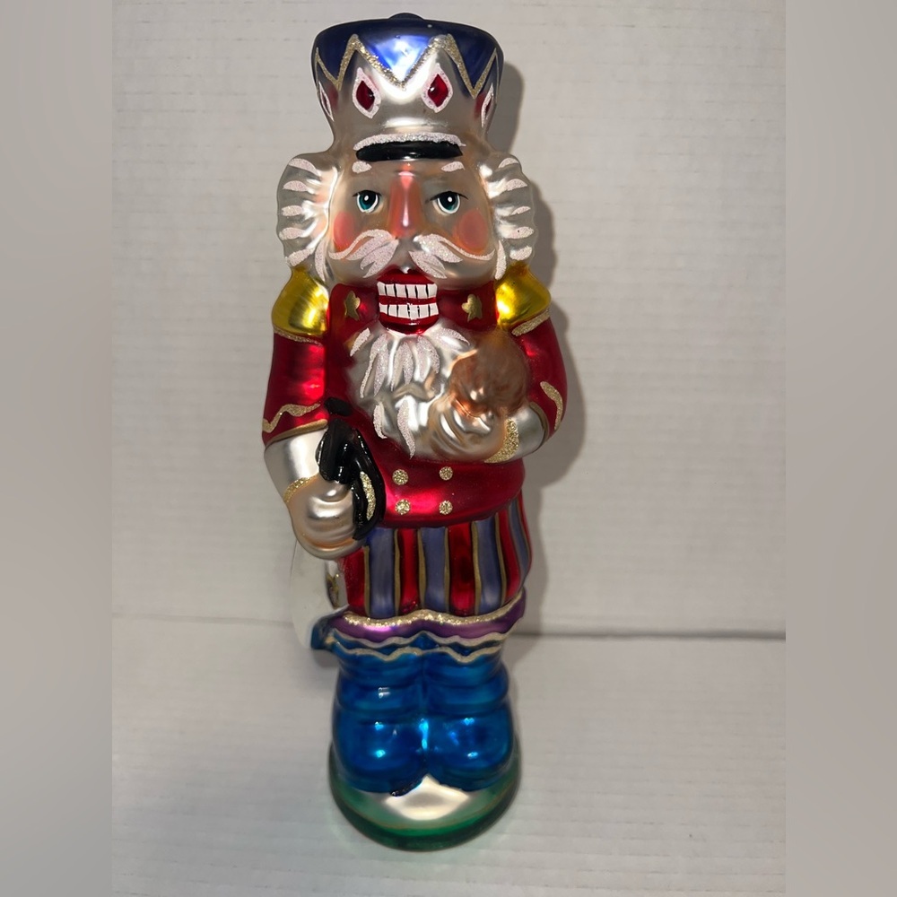 Vintage Smithsonian Institution 10" Blown Glass Nutcracker Figurine Toy Soldier